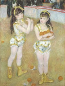Acrobaten in het Cirque Fernando, Francisca en Angelina Wartenberg, 1879 door Pierre Auguste Renoir
