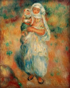 Algerijnse vrouw met kind door Pierre Auguste Renoir