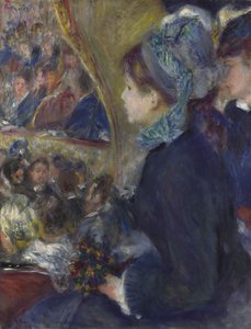 In het theater La Première Sortie, 1876-1877 door Pierre Auguste Renoir