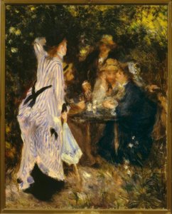 In de tuin (Onder de prieel, Moulin de la Galette) door Pierre Auguste Renoir