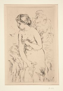 Staande badende, tot aan de knieën door Pierre Auguste Renoir