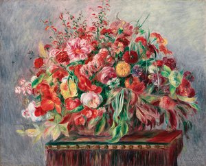 Bloemenmand, 1890 door Pierre Auguste Renoir
