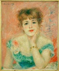Portret van actrice Jeanne Samary door Pierre Auguste Renoir