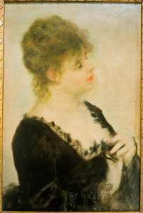 Portret van een jonge vrouw door Pierre Auguste Renoir