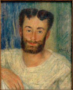 Portret van een bebaarde jonge Man met uitgesneden Vest (De Roeier van Bougival) door Pierre Auguste Renoir