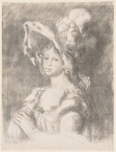 Buste van een jong meisje (Mlle. Dieterle) door Pierre Auguste Renoir
