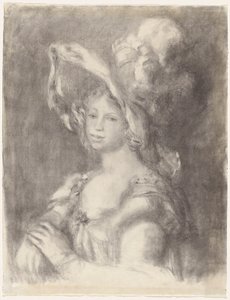 Buste van een jonge vrouw (Mlle Dieterle) door Pierre Auguste Renoir