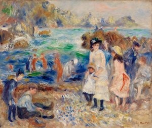Kinderen aan de kust, Guernsey door Pierre Auguste Renoir