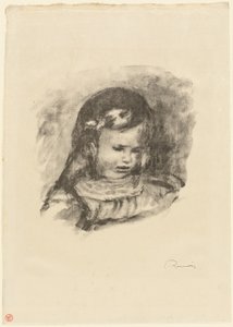 Claude Renoir, hoofd gebogen door Pierre Auguste Renoir