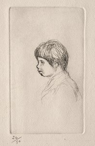 Claude Renoir, de profil door Pierre Auguste Renoir