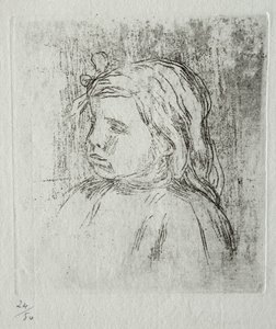 Claude Renoir, driekwart naar links, 1908 door Pierre Auguste Renoir