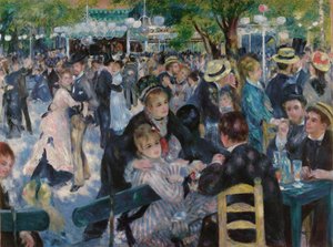 Bal in Le Moulin de la Galette door Pierre Auguste Renoir