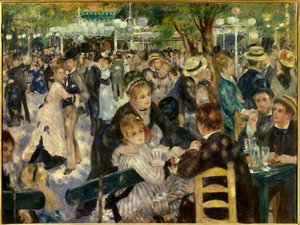 Dans in Le Moulin de la Galette door Pierre Auguste Renoir