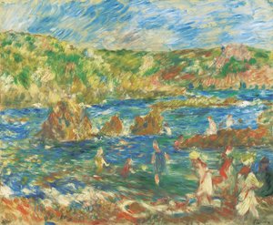Kinderen op het strand Guernsey, ca. 1883 door Pierre Auguste Renoir