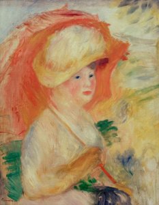 Vrouw met parasol door Pierre Auguste Renoir