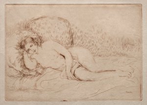 Liggende naakte vrouw door Pierre Auguste Renoir