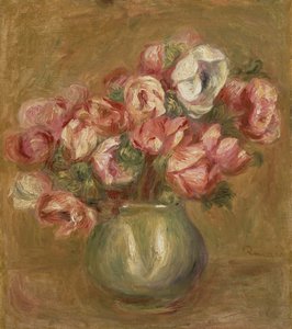 Bloemen in een groene vaas