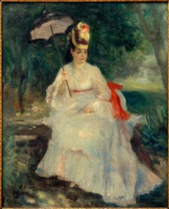 Vrouw met Parasol in de Tuin door Pierre Auguste Renoir