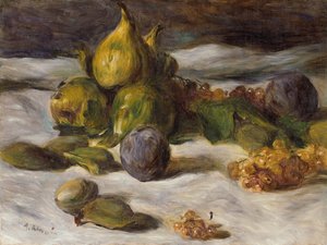 Fruitstilleven (vijgen en aalbessen) door Pierre Auguste Renoir