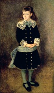 Meisje met een blauwe sjerp door Pierre Auguste Renoir