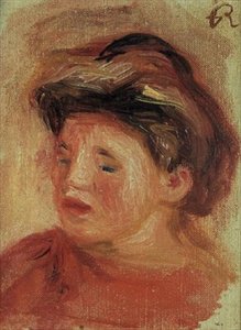 Hoofd van een jong meisje door Pierre Auguste Renoir