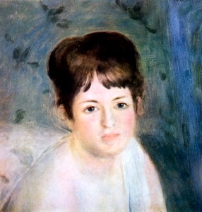 Hoofd van een vrouw, 1876 door Pierre Auguste Renoir