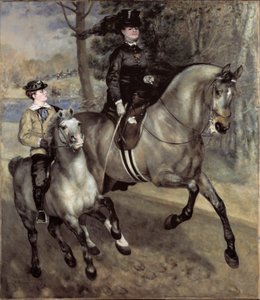 Ruiters (of paardrijden) in het Bois de Boulogne door Pierre Auguste Renoir
