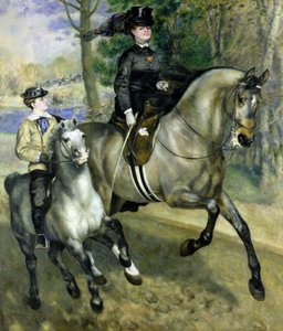 Amazone in het Bois de Boulogne door Pierre Auguste Renoir
