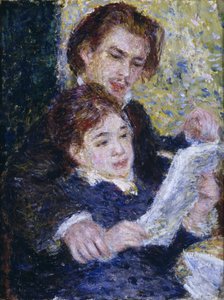 In het Atelier: Georges Riviere en Marguerite Legrand door Pierre Auguste Renoir