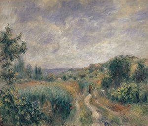 Landschap bij Essoyes Landschap met twee figuren op het gras, 1892