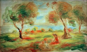 Landschap bij Cagnes-sur-Mer, met mensen