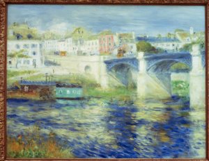 De brug van Chatou door Pierre Auguste Renoir