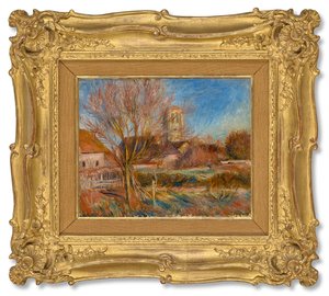 De kerk van Essoyes, ca.1900 (olieverf op doek)