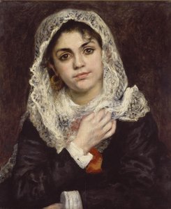 Lise in een witte sjaal, ca. 1872