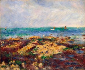 Laag tij bij Yport, 1883 door Pierre Auguste Renoir