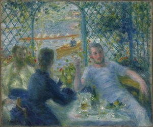 Lunch in het restaurant Fournaise (De lunch van de roeiers) door Pierre Auguste Renoir