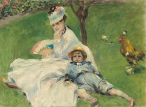 Madame Monet en haar zoon door Pierre Auguste Renoir