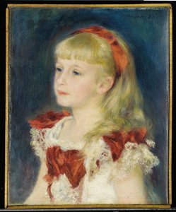Juffrouw Grimprel met rode lint door Pierre Auguste Renoir