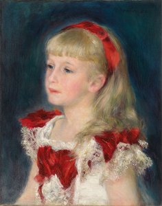 Juffrouw Grimprel met een rood lint door Pierre Auguste Renoir