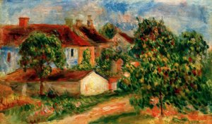 Dorpshuizen, rode daken door Pierre Auguste Renoir