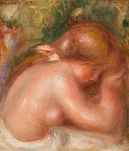 Naakte torso van jong meisje door Pierre Auguste Renoir