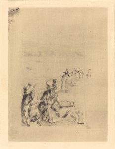 Op het Strand - In Berneval door Pierre Auguste Renoir