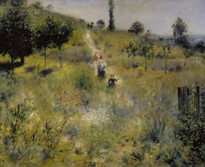 Pad door hoog gras door Pierre Auguste Renoir