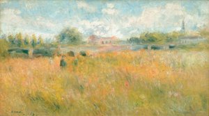 Landschap aan de oever van de Seine bij Rueil door Pierre Auguste Renoir