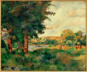 Landschap van Île-de-France met grote bomen