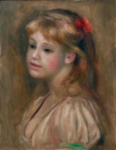 Portret van een meisje door Pierre Auguste Renoir