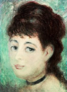 Portret van een jonge vrouw door Pierre Auguste Renoir