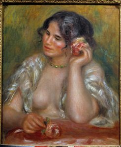 Portret van Gabrielle met de roos (1878-1959). Schilderij door Pierre Auguste Renoir (1841-1919)