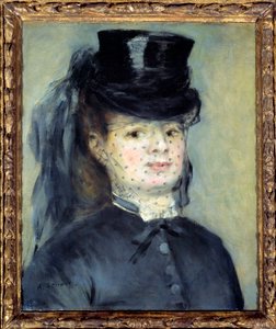 Portret van Madame Darras, geboren Henriette Oudiette, vrouw van kapitein Paul Darras (studie voor de Amazone van 1873) door Pierre Auguste Renoir