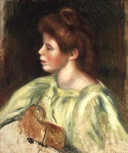 Portret van een Vrouw die Gitaar Speelt door Pierre Auguste Renoir